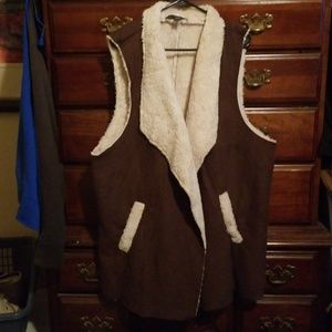 Faux suede brown vest
